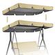 Patio Canopy Swing Cover Replacement Canopy for Swing Seat 2 & 3 Seater Swing Chair Canopy Cover Anti-UV/Waterproof Hammock Cover Top for Outdoor Garden Patio,Beige,249 * 185 * 18cm