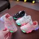 Chaussures de sport à LED papillon en cristal pour fille baskets de course pour enfant bébé à la