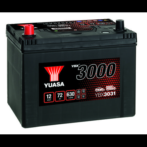 YUASA YBX3000 - SMF 12V 72Ah 630A Starterbatterie für TOYOTA FORD XM3410655GC 2880067030 2880067131 YBX3031