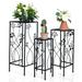 3 PCS Metal Plant Stand Set Plant Pot Holder w/Crystal Floral Accents