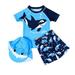 TAIAOJING Baby Boy 3-Piece Bikini Swimsuit Toddler Boys Swimwear Letter +Shorts+Hat Set Cartoon Kids Girls Swimwear Bathing Suit 6-7 Years