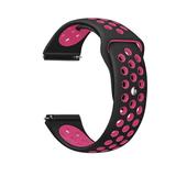 SOATUTO For Samsung Galaxy Watch 4 5 40 44 mm Watch 5 Pro 45mm / Watch 4 Classic 42 46 mm / Galaxy Watch 3 41mm 20MM WatchBands Soft Silicone Sport Replacement with Ventilation Holes - Black/Pink