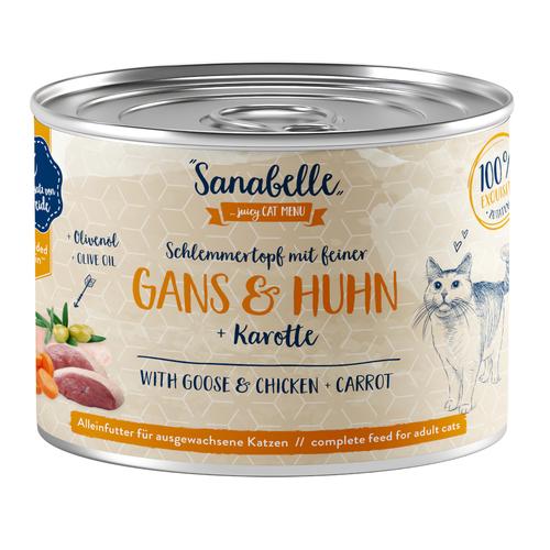 24 x 180 g Sanabelle All Meat Gans & Huhn Katzen Nassfutter