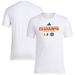 adidas White Miami Hurricanes 2023 NCAA Men's Basketball Tournament March Madness Final Four Regional Champions Locker Room T-Shirt