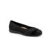 Wide Width Women's Danni Flat by Trotters in Black Nubuck (Size 7 1/2 W)