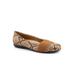 Extra Wide Width Women's Samantha Flat by Trotters in Brown Snake (Size 9 WW)