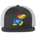 Nike Accessories | Kansas Jayhawks 3d Pvc Patch Wool Blend Flat Bill Hat- Heather Charcoal/ White | Color: Blue/White | Size: Os