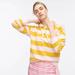 J. Crew Tops | J. Crew Vintage Fleece Yellow / Bubblegum Pink Striped Cotton Hoodie | Color: Pink/Yellow | Size: Xs