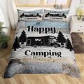 QBIDCSX Bedding Double Bed Set Camper Van Bedding Double Bed Set - Microfibre Quilt Cover 230x220 cm - Comforter Cover with 2 Pillowcases(Double)