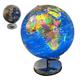 30cm diameter colour illuminated globe with sturdy metal base | Interactive study globe | illuminated globes of earth | 30cm (w) x 40cm (h) | Illuminated globe for Children and Adults.