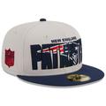 Men's New Era Stone/Navy England Patriots 2023 NFL Draft On Stage 59FIFTY Fitted Hat