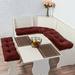 Wildon Home® Mzatl Hyatt Cushion Set in Burgundy (4 Piece) Polyester in Indigo | 14 W x 43 D in | Wayfair 9ED6A7BFFB174FAC89307C49251F5708