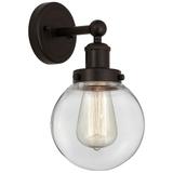 Small Edison Beacon 7" Oil Rubbed Bronze Sconce w/ Clear Shade