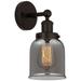 Edison Small Bell 7" Oil Rubbed Bronze Sconce w/ Plated Smoke Shade