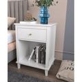Red Barrel Studio® 1 - Drawer Nightstand in White Wood in Brown/White | 26.77 H x 19.68 W x 14.96 D in | Wayfair 0476EC570C6C4AD28928381785FB92A8