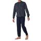 Schiesser Herren Schiesser Herren Schlafanzug Lang mit Bündchen - Nightwear Pyjamaset, Nachtblau, 64 EU