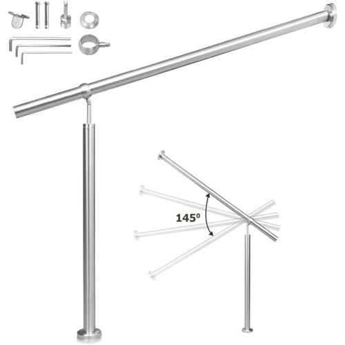 Edelstahl Eingangsgeländer 160 x 90 cm Handlauf Geländer für Treppen Wandhandlauf Treppengeländer