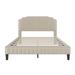 Modern Solid Wood Frame Upholstered Platform Bed with Nailhead Trim