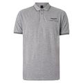 Hackett London Herren Amr Tipped Polo Polohemd, Grey Marl, M