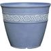 Classic Home and Garden Indoor/Outdoor Round Corinthian Resin Flower Pot Planter Slate Blue 8
