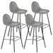 Set of 4 Bar Height Bar Stools with Back 29.5inch Armless Faux Leather Bar Chairs