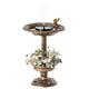 CintBllTer Outdoor Garden Bath and Solar Powered Round Pond Fountain with Planter Bowl Copper