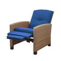 Mydepot Domi Indoor & Outdoor Recliner All-Weather Wicker Reclining Patio Chair Recliner