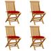 ametoys Patio Chairs with Red Cushions 4 pcs Solid Teak Wood