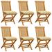 vidaXL Patio Chairs Outdoor Bistro Folding Chair with Cushions Solid Wood Teak