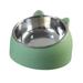 Pet Feeder 15 degree Raised Water Food Feeder Pet Supplies Tilted Elevated Non Slip Metal Single Bowl for Cat Dog for Indoor Cats Puppy Small Dogs Green