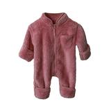 Baby Girl Boy Clothes Girls Winter Warm Thick Solid Cotton Long Sleeve Footed Romper Jumpsuit Outfits