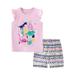 ZIZOCWA Cute Shirts for Girls Children S Clothing Set Short Sleeved Knitted Cotton Cute Dinosaur Pattern Summer Girls Suit Cartoon Cute Embroidery Children S Two Piece Set Little Girl Winter Clothe