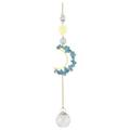 Natural Amethyst Amethyst Macadam Hollowed Out Moon Pearl Crystal Ball Wind Chimes Suncatcher