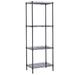 QXDRAGON 4-Tier Storage Rack Wire Shelving Bookshelf Storage Unit Metal for Kitchen Living Room 17.7 D x 11.8 W x 49.6 H Black