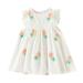 Baby Girls Dress Floral Cartoon Embroidery Sleeveless Lace Dresses Fashion Fly Sleeve Swing Tops Dress