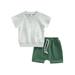 CIYCuIT 0-3T Toddler Baby Boys Clothes Summer Outfit Short Sleeve T-Shirt Tops Drawstring Shorts Set