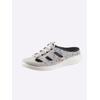 Pantolette JOMOS, Damen, Gr. 37, grau (grau, geblümt), Glattleder, Veloursleder, sportlich, Schuhe Clog