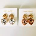 Tory Burch Jewelry | Auth New Tory Burch Gold New Roxanne Clear Or Papaya Crystal Drop Earrings | Color: Gold | Size: Various