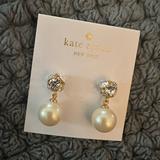Kate Spade Jewelry | Kate Spade- Lady Marmalade Drop Pearl Earrings | Color: Cream/Silver | Size: Os