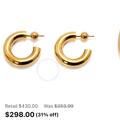 Burberry Jewelry | Burberry Gold-Plated Brass Hoop Earrings | Color: Gold | Size: Os