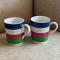 Kate Spade Dining | Kate Spade Lenox All In Good Taste Striped Coffee Mugs Blue/White/Pink/Green (2) | Color: Green/Pink | Size: Os