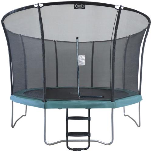 „Gartentrampolin AXI „“Denver““ Trampoline bunt (grün) Kinder Trampoline mit Sicherheitsnetz und Leiter, Ø 366 cm“