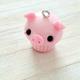 Kawaii Pig Cupcake Polymer Clay Charm, Stitch Marker, Planner Accessories