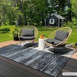 Cline 2' x 2'11" Modern Light Gray/Black White/Dark Gray/Smoke/Multi Brown Outdoor Area Rug - Hauteloom