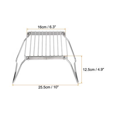 Folding Campfire Grill, Stainless Camping Grill with Legs and Carrying Bag - 10 x 6.3 x 4.9 inch