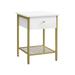 White Nightstand with Drawer - 15.7”L x 15.7”W x 21.7”H (40 x 40 x 55 cm)