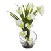 15.5" Calla Lily and Grass Artificial Floral Arrangement in Vase