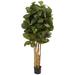 5' Artificial Fiddle Leaf Fig Tree in Black Pot