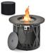 Gymax 32'' Patio Round Fire Pit Table 30,000 BTU Propane Gas Firepit