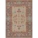 Floral Peach Oushak Turkish Rug Hand-Knotted Wool Carpet - 2'0"x 3'0"